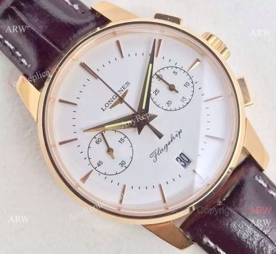 Swiss 7750 Longines Flagship White Face Gold Watch